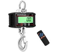 Memows Báscula colgante 2000kg 4400lbs con Control Remoto, Báscula de grúa digital con sensor preciso y pantalla LCD, Báscula Colgante Industrial Escala Electrónica Báscula Gancho Dinamometro (Negro)