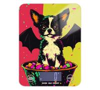 Memphis - Báscula portátil de Halloween con alas de murciélago con pantalla LCD a color, 11 libras/2 onzas, escala de 5 kg/5 g que pesa en gramos con 4 unidades para dieta espresso para pérdida de