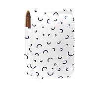 Memphis - Estuche portátil para lápiz labial, mini caja de almacenamiento de lápiz labial, estuche organizador de lápiz labial con espejo para mujer, línea de arco negro, Varios colores, 9.5x2x7 cm/3.7x0.8x2.7 in