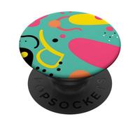 Memphis Formas Abstracto Retro Geométrico Colorido Arte PopSockets PopGrip Adhesivo