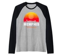 Memphis Tennessee Vintage Sunset Retro City State USA Camiseta Manga Raglan