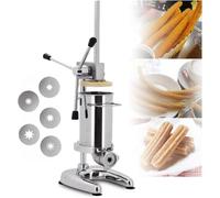 Memykoy Churrera Manual Comercial de 3 l, churrera española Manual para rosquillas, 5 Tipos de moldes, churrera Vertical de Acero Inoxidable, Equipo para Aperitivos.