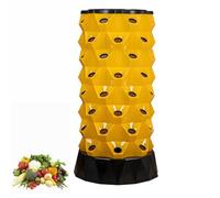 Memykoy Kit de Sistemas de Cultivo hidropónico de 48/64/80 cápsulas, macetero Vertical para jardín, Torre de Cultivo hidropónico Ajustable. Yellow-64holes