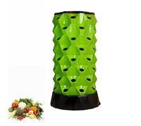 Memykoy Kit de Sistemas de Cultivo hidropónico de 48/64/80 cápsulas, macetero Vertical para jardín, Torre de Cultivo hidropónico Ajustable. Green-64holes