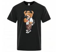 Men 2025 Fashion Teddy Bear T Shirt Pure Cotton Tops tee Funny Men Short Sleeve Crewneck Tees Summer Oversized Female T-Shirts