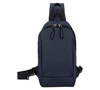 Men And Women's Fashion Simple Solid Color New Pattern Large Capacity Shoulder Handbag(Blue)