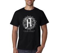 Men Architects Mandala Banded Collar Camiseta de Manga Corta, Negro , L