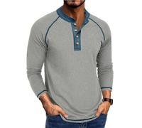 Men Basic Shirt Lightweight Comfortable Casual Long Sleeves Tops Classic Daily Wear and Tear All-Match Fashion T-Shirt N-Light Grey 3XL