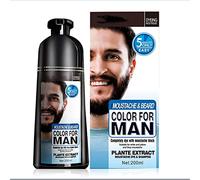 Men Beard Hair Color Instant Dye Black Mustache Beard Darkening Shampoo Professional Men's Mustache & Beard Black Hair Color Dye Shampoo (1pcs)