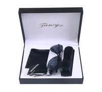 Men Belt Wallet Glasses Set, Portable Gift Box, 8.46x6.5x2.28in, Lightweight Travel-Ready Accessories, Exquisite Packaging for Father's Day Valentine Day Holiday Gifting