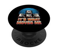 Men Boys Kids Funny PC Gamer Vintage WASD It's What Moves Me PopSockets PopGrip Adhesivo