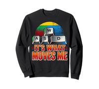 Men Boys Kids Funny PC Gamer Vintage WASD It's What Moves Me Sudadera
