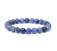 Men Bracelets Natural Energy Tiger Eye Polished 8 mm Lapis Lazuli Beads Bangle Elastic Women