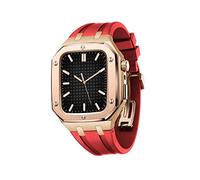 Men Case de acero inoxidable con correa de reloj para bandas 44/45 mm Strap de metal de metal cubierta de parachoques protectora 7/6/5/4/SE