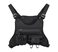 Men Chest Bag, Outdoor Fanny Pack, 14.96x1.97in Lightweight Vest Pouch, Adjustable Strap Design, Breathable Wearable Fabric for Camping, Hunting, Cycling, Running, Travel, Gym Use