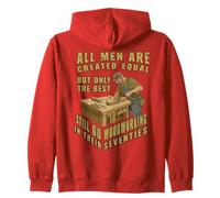 Men Created Equal Woodworking Dad Seventies 70th Birthday Sudadera con Capucha