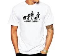 Men Fitness Clothing Evolution Wedding Groom Game Over Bachelor Party Harajuku T Shirts White L