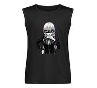 Men Food Wars Shokugeki No Soma Totsuki Anime Erina Vest Tank Camiseta Hombre Negro Unisex sin Mangas Tops Camiseta, Negro , L