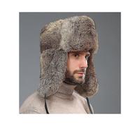 Men Genuine Fur Hat Skin Hats Russian Winter Hat W/ear Flaps Christmas Gift for Men Best Gift
