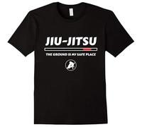 Men Jiu Jitsu Grappling tee The Ground Is My Safe Place Black M