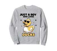 Men Kids Duck Lover Just A Boy Who Loves Ducks Animals White Sudadera