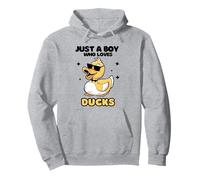 Men Kids Duck Lover Just A Boy Who Loves Ducks Animals White Sudadera con Capucha