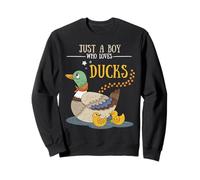 Men Kids Just A Boy Who Loves Ducks Animals Duck Lover White Sudadera