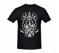 Men Kingdom T-Shirts Funny Tops Kingdom Hearts - Black Pure Cotton Tees Harajuku Tshirt