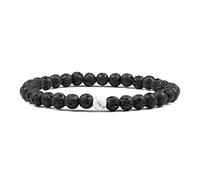 Men Lava Stone Couples Distance Bracelets Natural Stone White Black Yin Yang Beaded Bangles for Women Friend Bracelet-lava-white