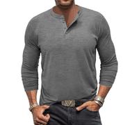 Men Longsleeve Tops Slim Fit Fashion Men Solid Color Longsleeve T-Shirt Classic Comfortable Men Casual T-Shirt Youth Men All-Match Vintage Basic T-Shirt B-Light Grey1 XL