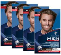 Men Perfect Gel de tinte antigris 60 marrón medio (4 x 80 ml), tinte para el cabello de los hombres que difuminan las canas, tinte antigris para un resultado de aspecto natural