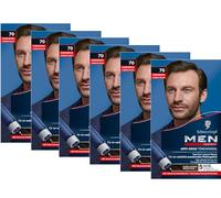 Men Perfect Gel de tinte antigris 70 marrón oscuro (6 x 80 ml), tinte para el cabello de los hombres que difuminan las canas, tinte antigris para un resultado de aspecto natural