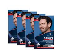Men Perfect Gel de tinte antigris 90 negro (4 x 80 ml), tinte para el cabello de los hombres que difuminan las canas, tinte antigris para un resultado de aspecto natural