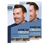 Men Perfect Re-Nature - Crema de pigmentación para hombre de color marrón oscuro a negro (2 x 145 ml), restaura el color natural del cabello sin teñir el pelo y oculta suavemente las canas