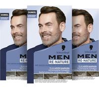 Men Perfect Re-Nature - Crema de pigmentación para hombre de color marrón oscuro a negro (3 x 145 ml), restaura el color natural del cabello sin teñir y oculta suavemente el pelo gris