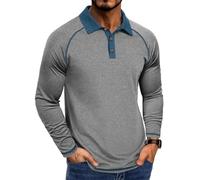 Men Polo Shirt Outdoor Golf Sport Fashion T-Shirt Regular Fit Breathable Casual Long Sleeves Tops I-Light Grey 3XL