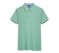 Men Polo Shirt Solid Color Short Sleeve Tennis Shirt Summer Breathable Men Sport Shirt Slim Fit Lapels Button Placket Golf Shirts Daily Work Men Casual Shirt F-Light Green L