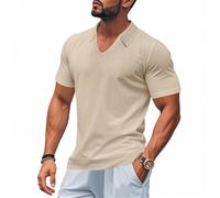 Men Poloshirt Fashion Sport Leisure T-Shirt Urban Classic Business Shirt Lightweight Comfortable Breathable Short Sleeve J-Apricot S