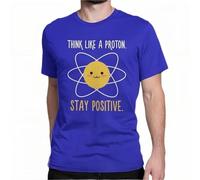 Men Proton Positive Science Physics T Shirts Pure Cotton Clothes Vinta Crewneck tee Shirt PS Size T-Shirt