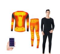 Men r Heated Thermal Underwear Set 13 Zone Intelligent Men's Heating Thermals and Bottom with App Temperature Control,4XL