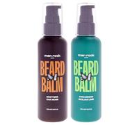 Men Rock Bálsamo para barba Duo Set - Acondicionador y cuidado de barba revitalizante y calmante, hidrata la barba y la piel, lima siciliana y musgo de roble, 2 × 100 ml