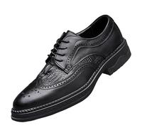 Men’s British Style Leather Oxford Shoes Classic Lace-Up Breathable Low Top Business Shoes Comfortable & Stylish(Noir,38 EU)