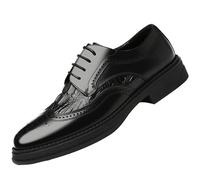 Men’s British Style Luxury Lace Up Formal Leather Tuxedo Shoes Black Height Increase Dress Oxfords for Wedding and Party(44 EU)