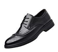 Men’s Classic Black Lace-Up Leather Oxfords Tuxedo Shoes Breathable & Comfortable Formal Business Shoes(38 EU)