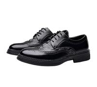 Men’s Classic Calfskin Leather Lace-Up Oxfords Pointed Toe Slip-Resistant Wedding & Formal Dress Shoes(42 EU)