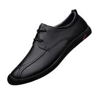 Men’s Classic Lace-Up Leather Formal Shoes Comfortable Driving Flats Tuxedo Wedding Dress Shoes(Noir,38 EU)