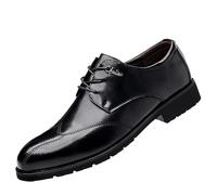 Men’s Classic Lace-Up Leather Oxford Shoes Height-Increasing Office Dress Shoes Comfortable & Stylish(Noir,38 EU)