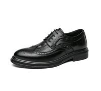 Men’s Classic Lace-Up Leather Oxford Shoes Round Toe Platform Business & Casual Spanish Style(Noir,44 EU)