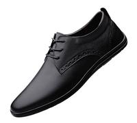 Men’s Classic Wingtip Leather Oxfords Lace-Up Luxury Low Top Business Dress Shoes Comfortable & Stylish(Noir,41 EU)