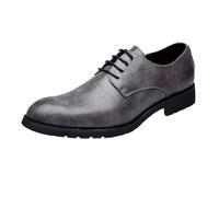 Men’s Comfort Lace Up Oxford Dress Shoes Orthopedic Leather Brogue Business Formal Footwear(Grey,43 EU)